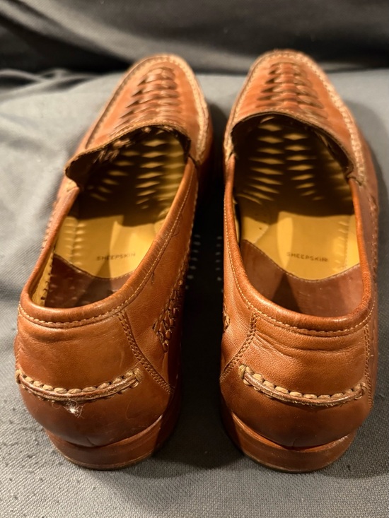 Johnson And Murphy Men\'s Brown Woven Leather Slip-On Loafers main image 8